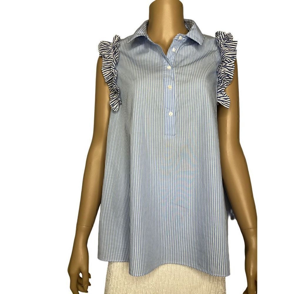 Zara woman sleeveless pinstripe top